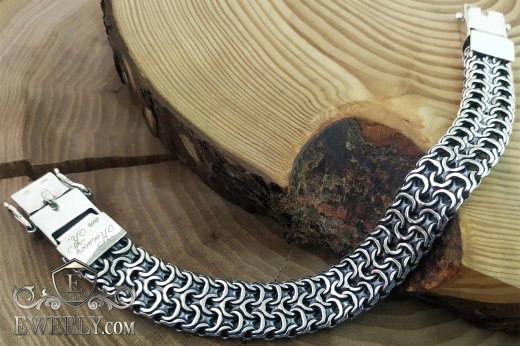 Clasp with engraving - weaving Double ramses, фото