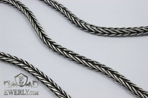 Silver chain "Spica" with blackening, фото